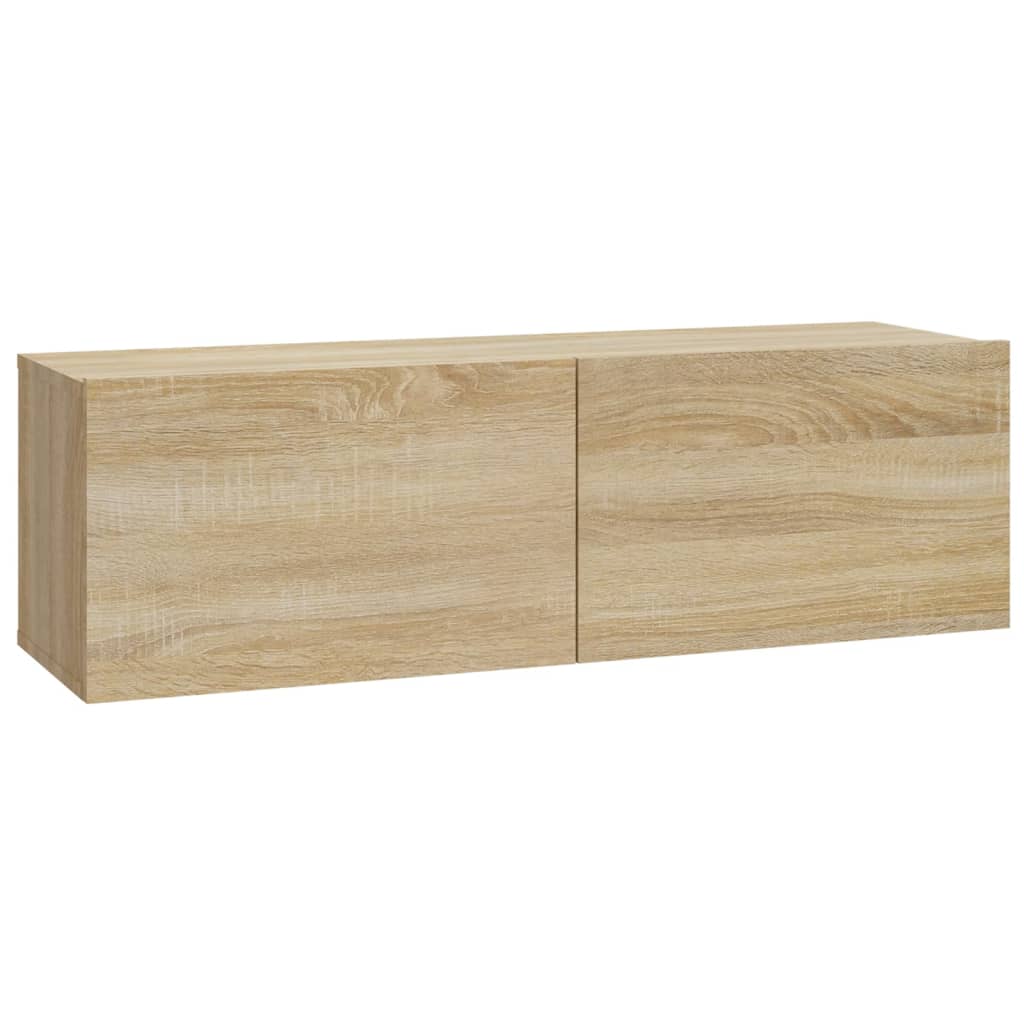 Tv-wandmeubels 2 st 100x30x30 cm hout eikenkleurig