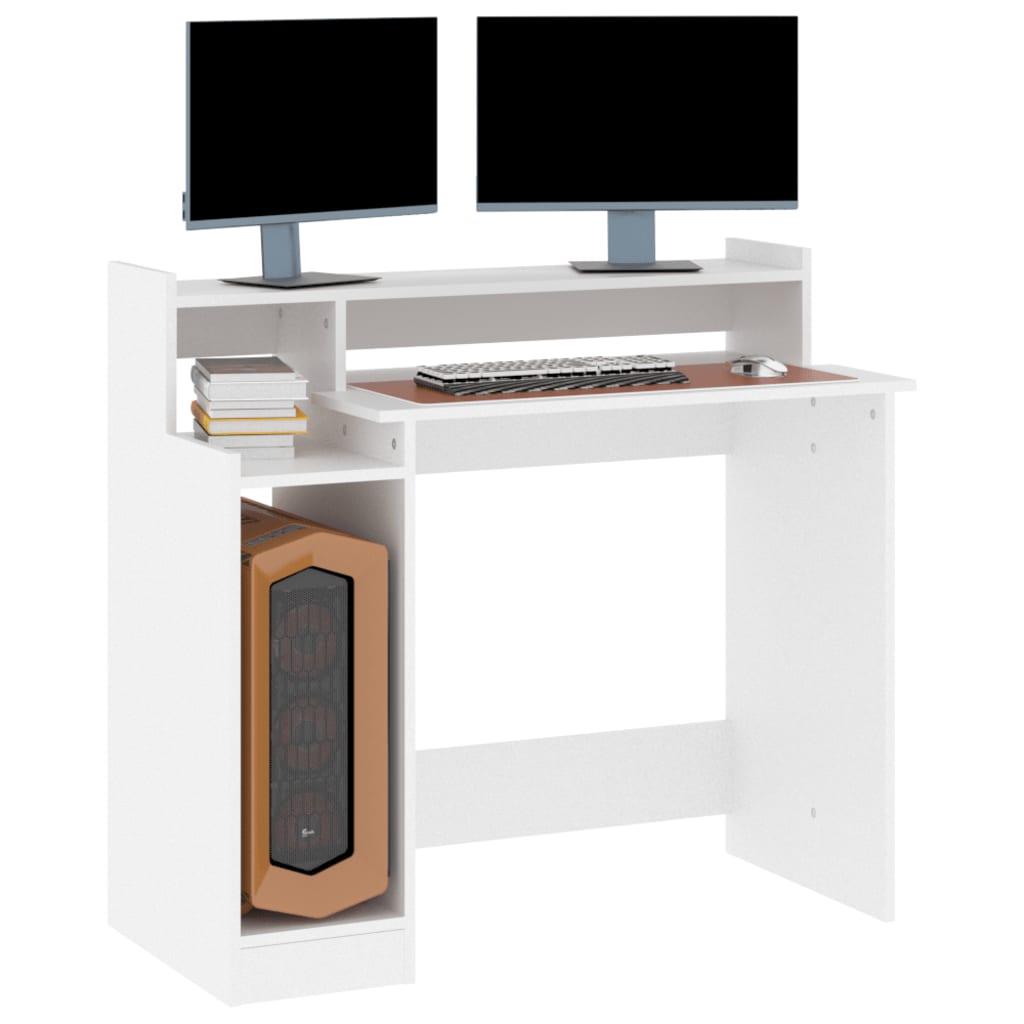 Bureau met LED-verlichting 97x45x90 cm bewerkt hout