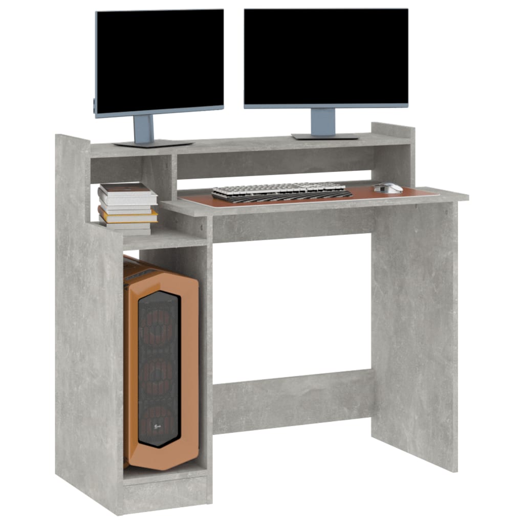 Bureau met LED-verlichting 97x45x90 cm bewerkt hout