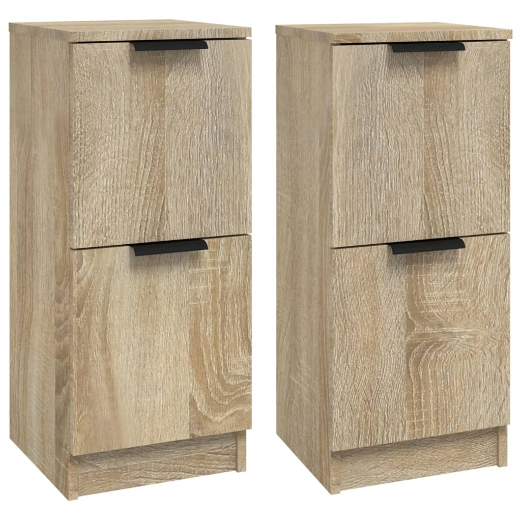 Dressoirs 2 st 30x30x70 cm bewerkt hout