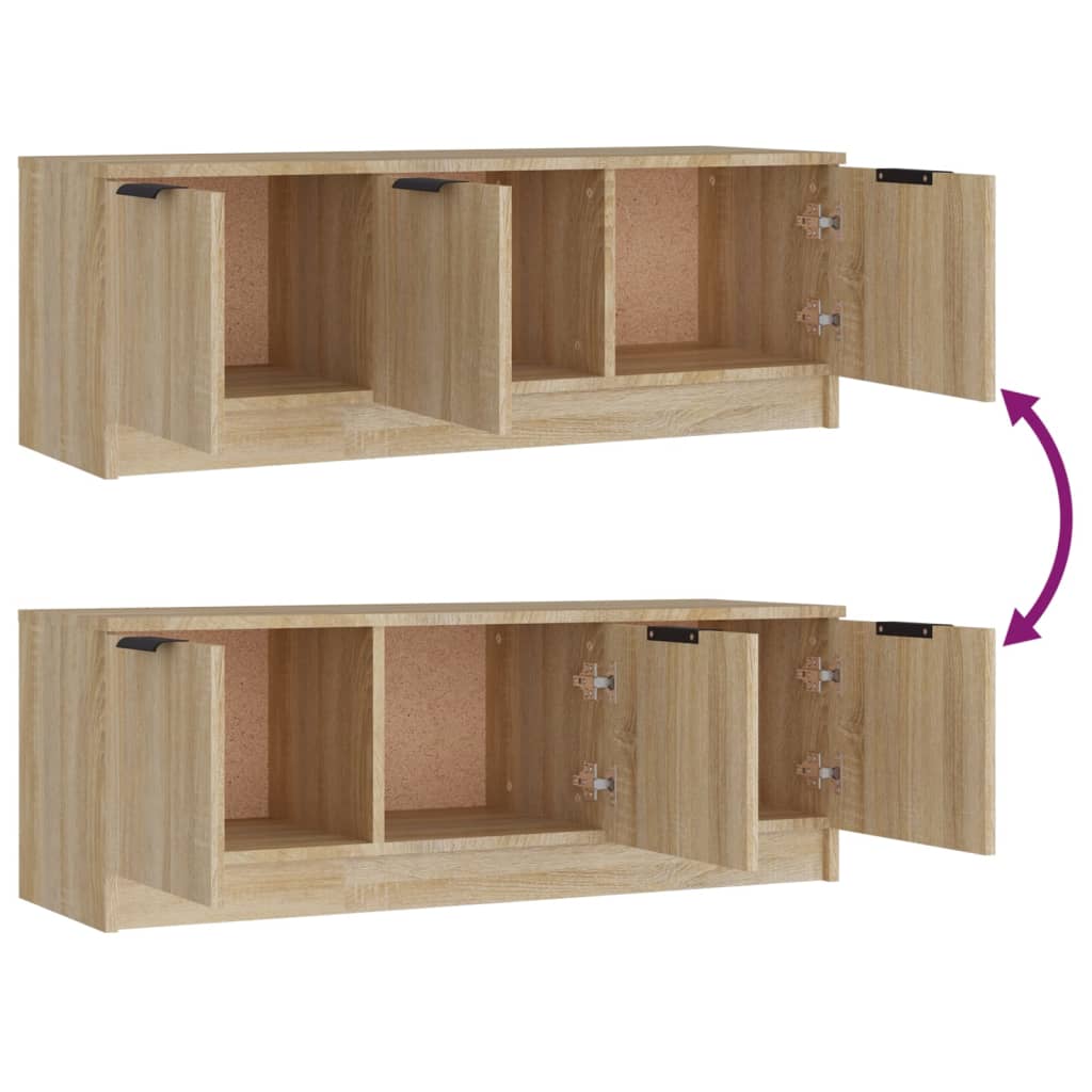 Tv-meubel 102x35x36,5 cm bewerkt hout