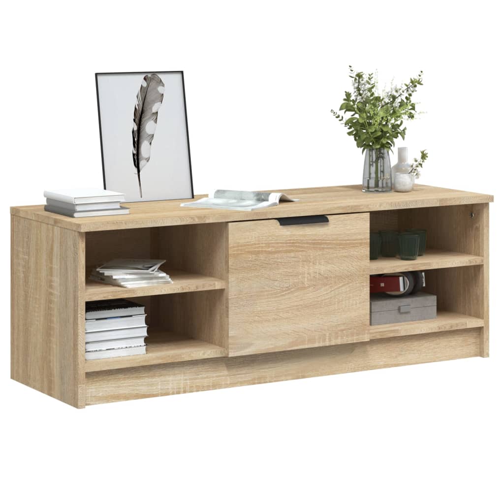 Tv-meubel 102x35,5x36,5 cm bewerkt hout eikenkleurig