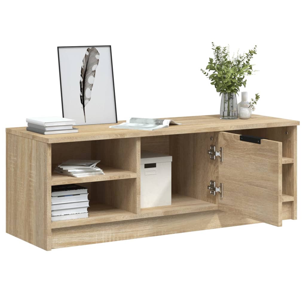 Tv-meubel 102x35,5x36,5 cm bewerkt hout eikenkleurig