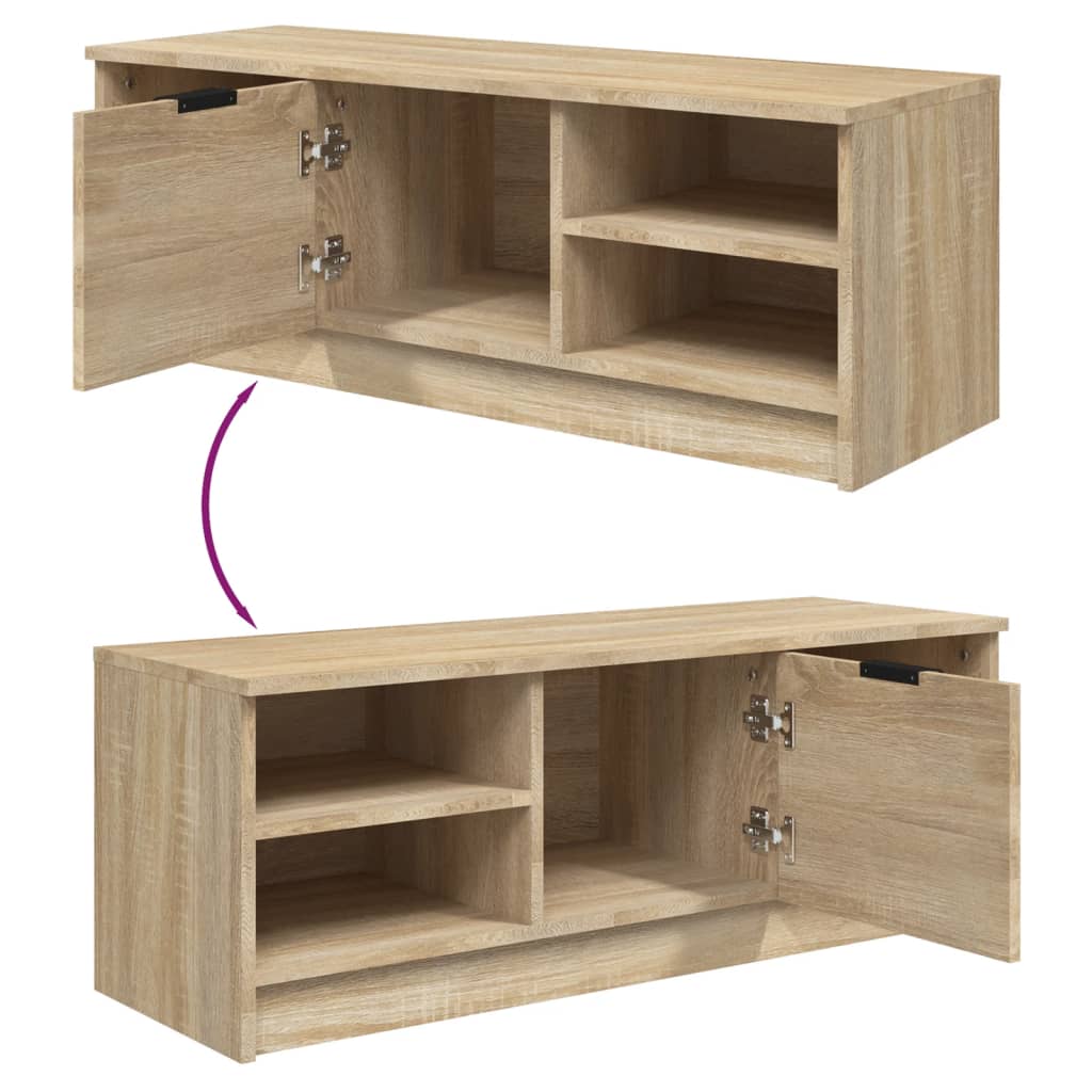 Tv-meubel 102x35,5x36,5 cm bewerkt hout eikenkleurig