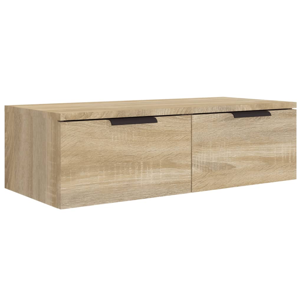 Wandkast 68x30x20 cm bewerkt hout oud houtkleurig