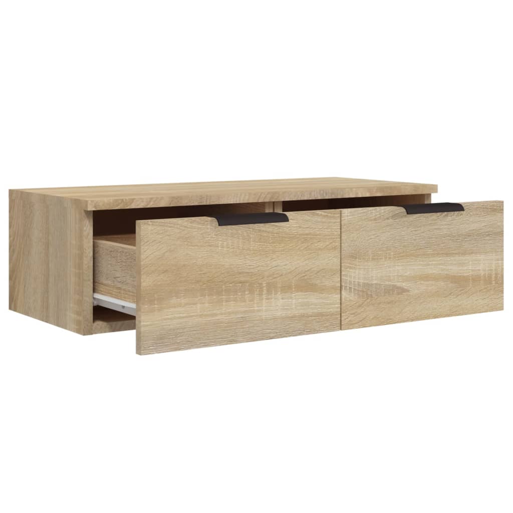 Wandkast 68x30x20 cm bewerkt hout oud houtkleurig