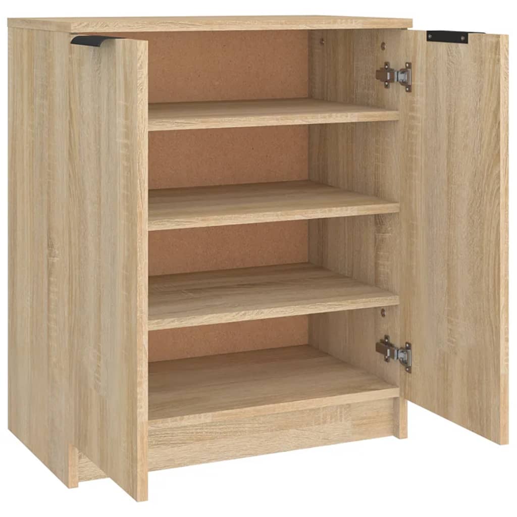 Schoenenkast 59x35x70 cm bewerkt hout eikenkleurig