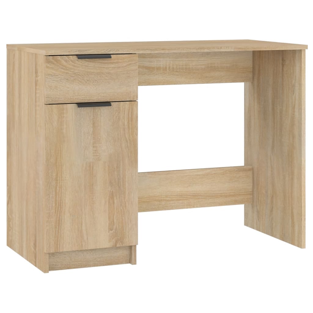 Bureau 100x50x75 cm bewerkt hout eikenkleurig