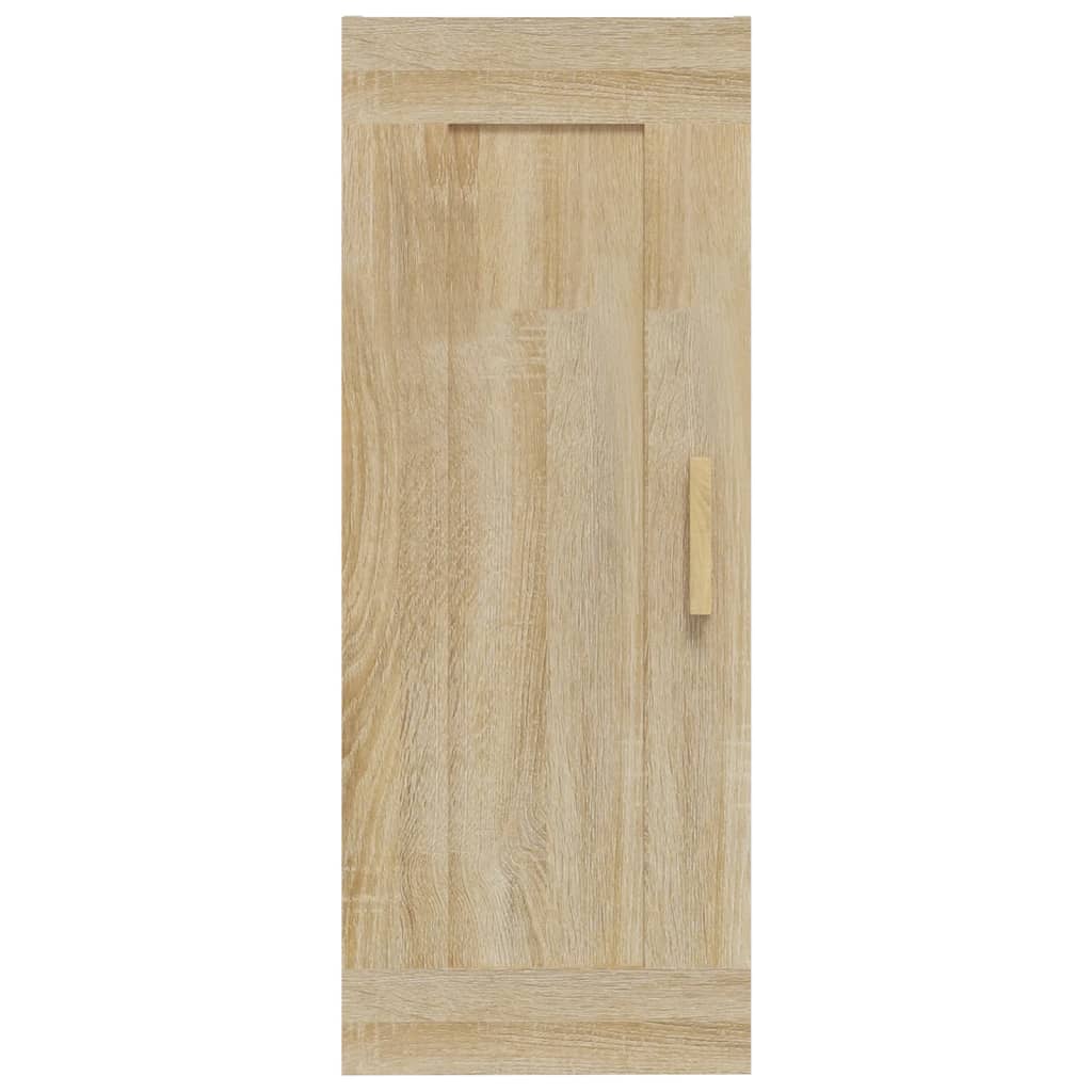 Wandkast 35x34x90 cm bewerkt hout eikenkleurig