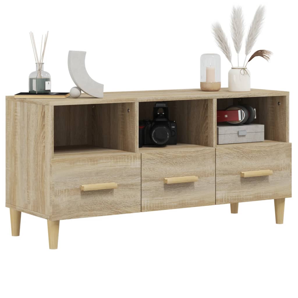 Tv-meubel 102x36x50 cm bewerkt hout