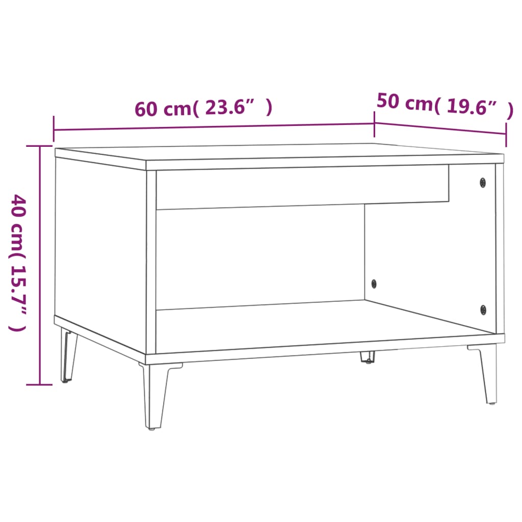 Salontafel 60x50x40 cm bewerkt hout