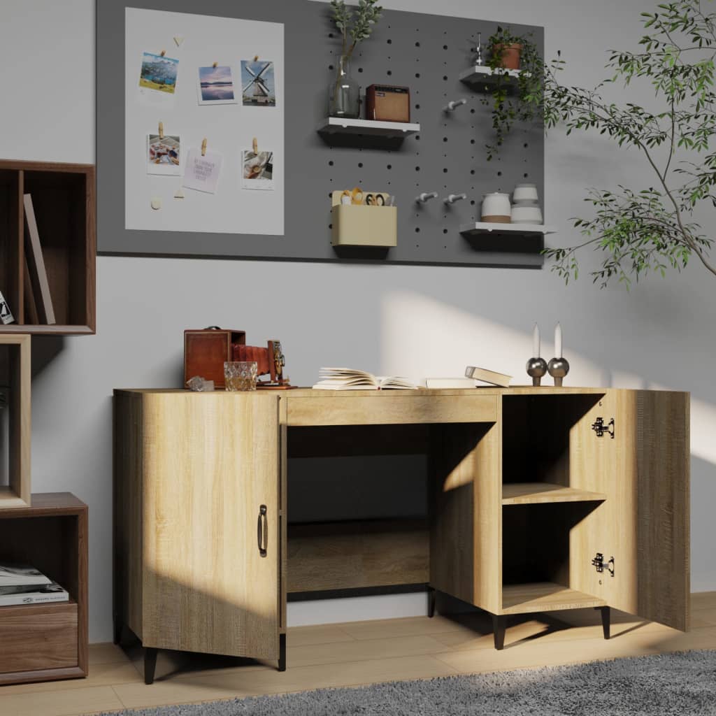 Bureau 140x50x75 cm bewerkt hout