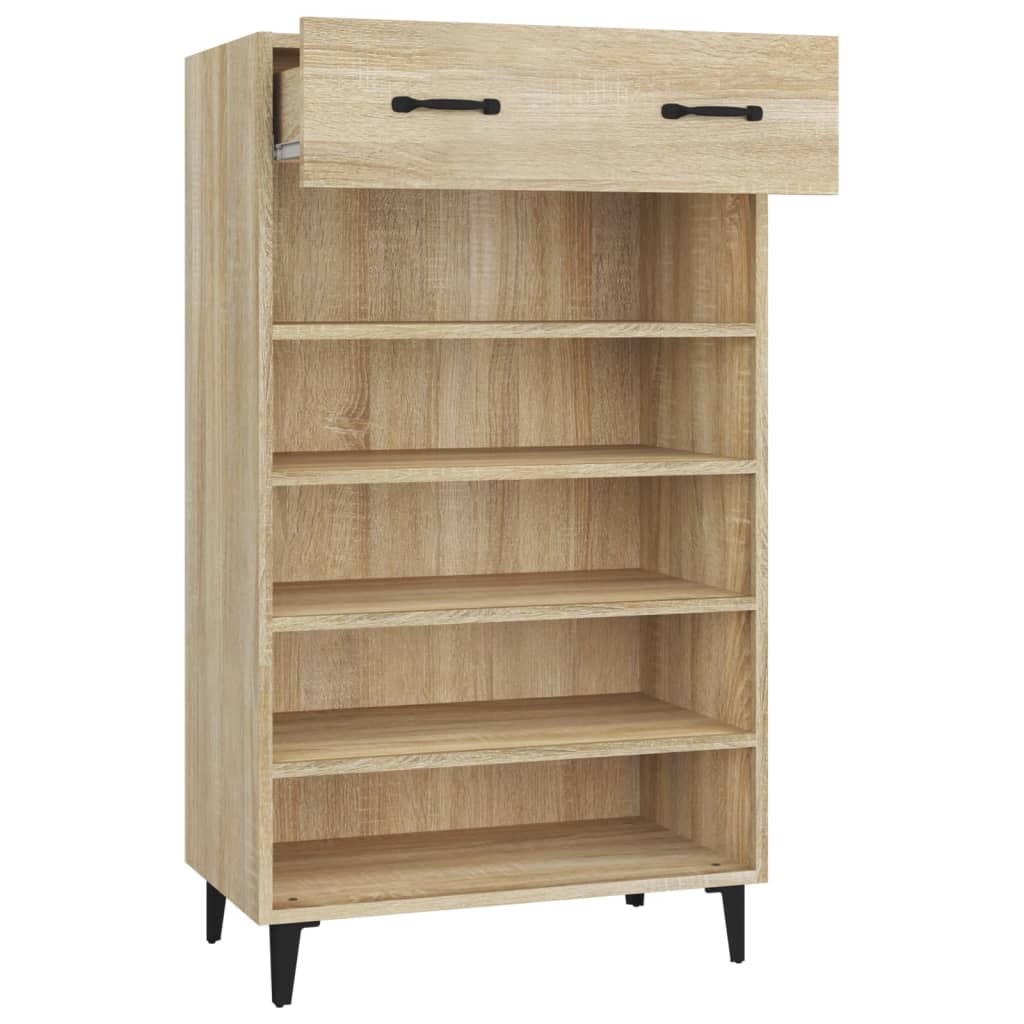 Schoenenkast 60x35x105 cm bewerkt hout eikenkleurig