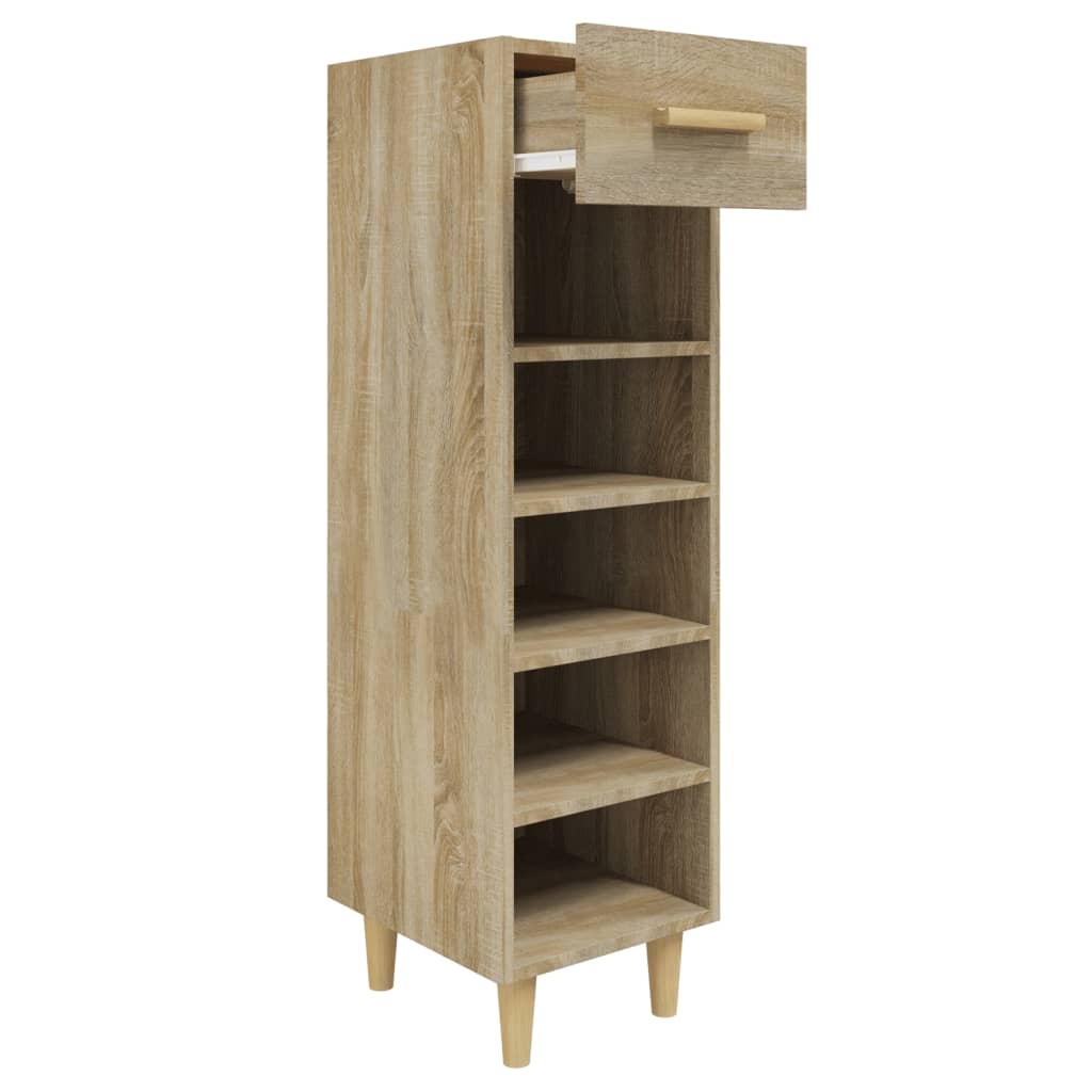 Schoenenkast 30x35x105 cm bewerkt hout eikenkleur