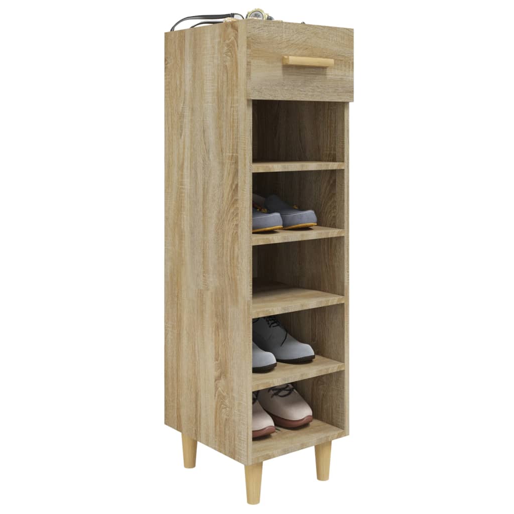 Schoenenkast 30x35x105 cm bewerkt hout eikenkleur