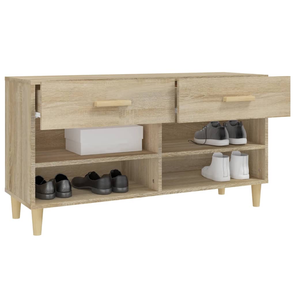 Schoenenkast 102x35x55 cm bewerkt hout