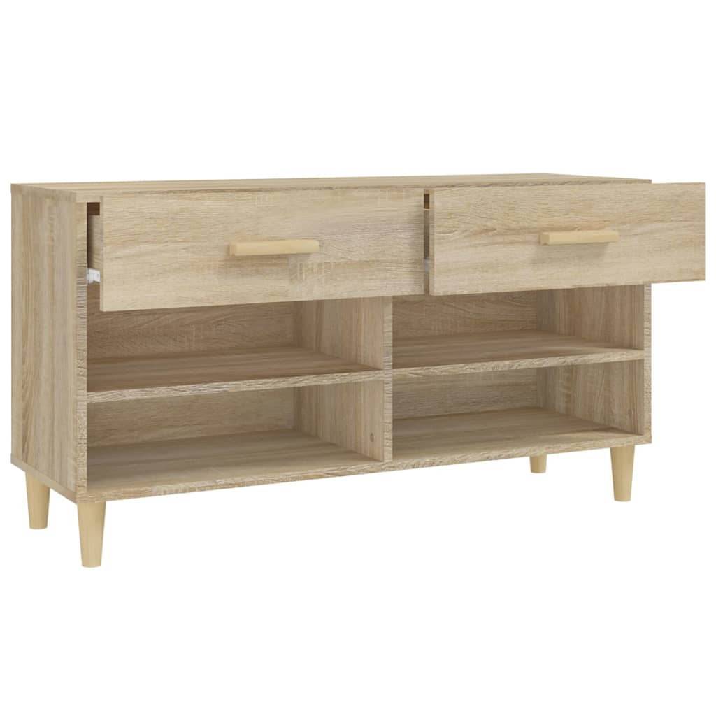 Schoenenkast 102x35x55 cm bewerkt hout