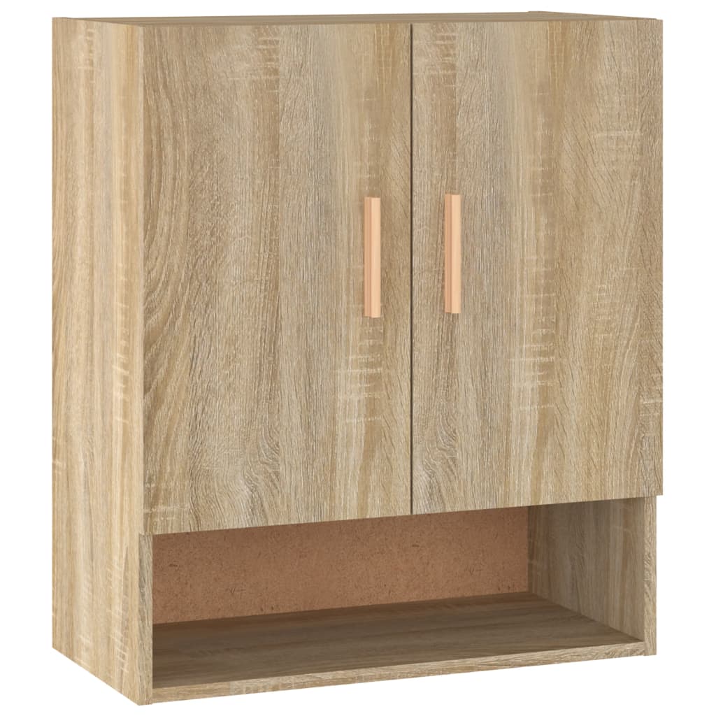 Wandkast 60x31x70 cm bewerkt hout eikenkleurig