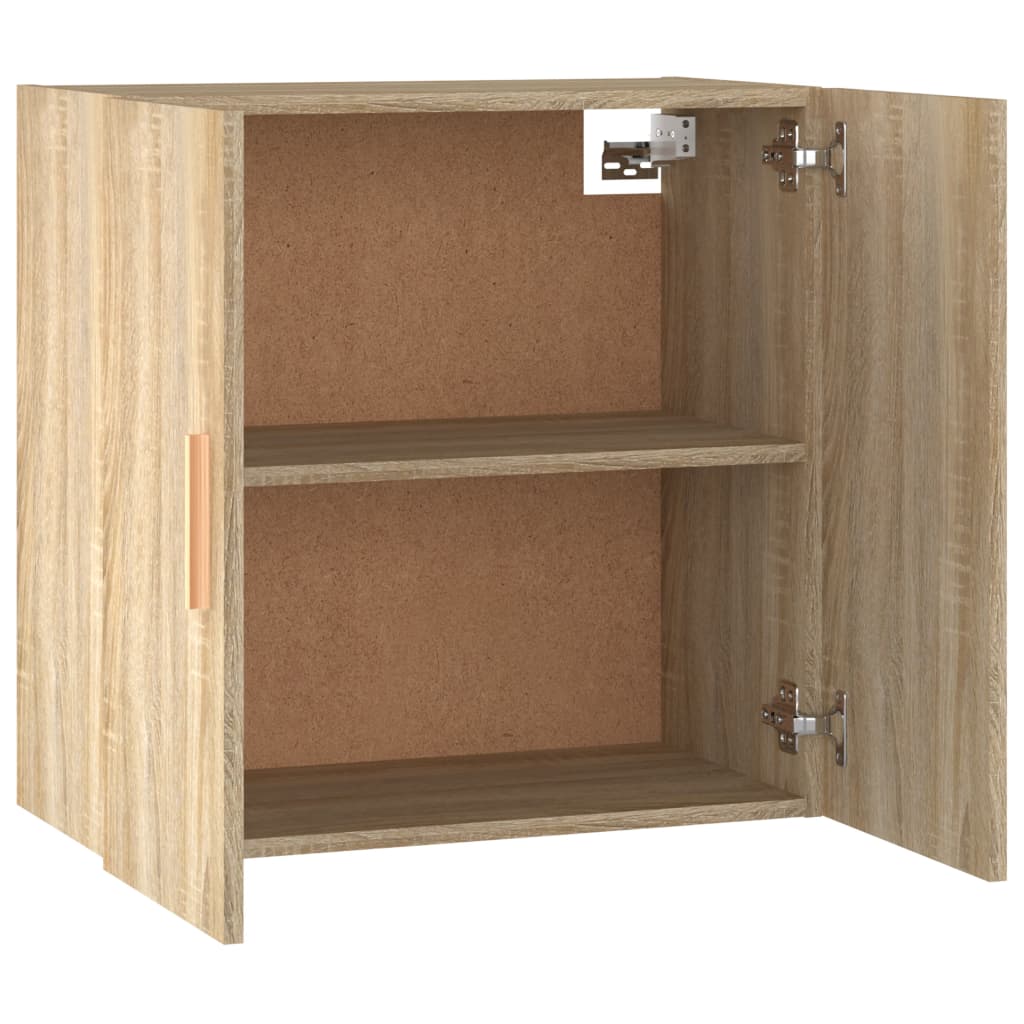 Wandkast 60x31x60 cm bewerkt hout artisanaal eikenkleurig