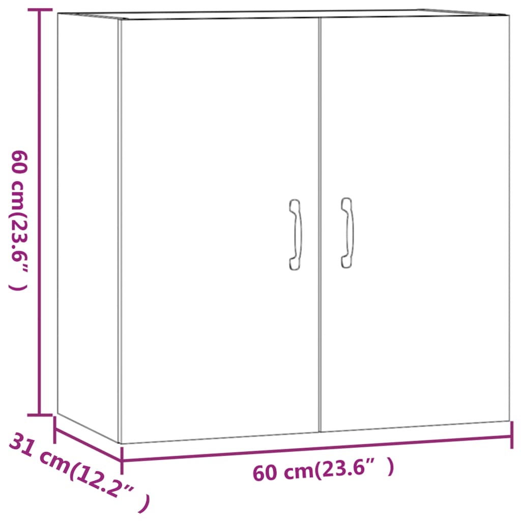 Wandkast 60x31x60 cm bewerkt hout