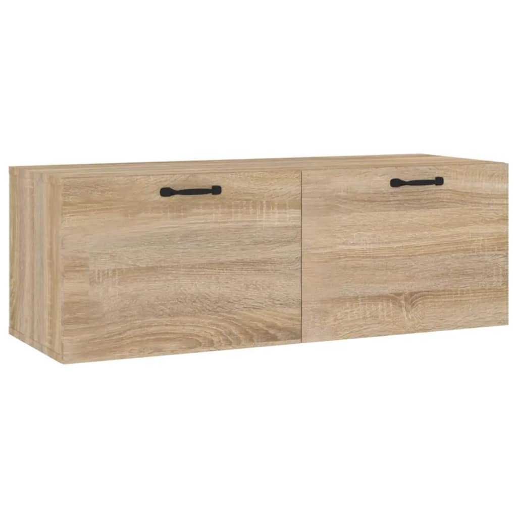 Wandkast 100x36,5x35 cm bewerkt hout eikenkleurig