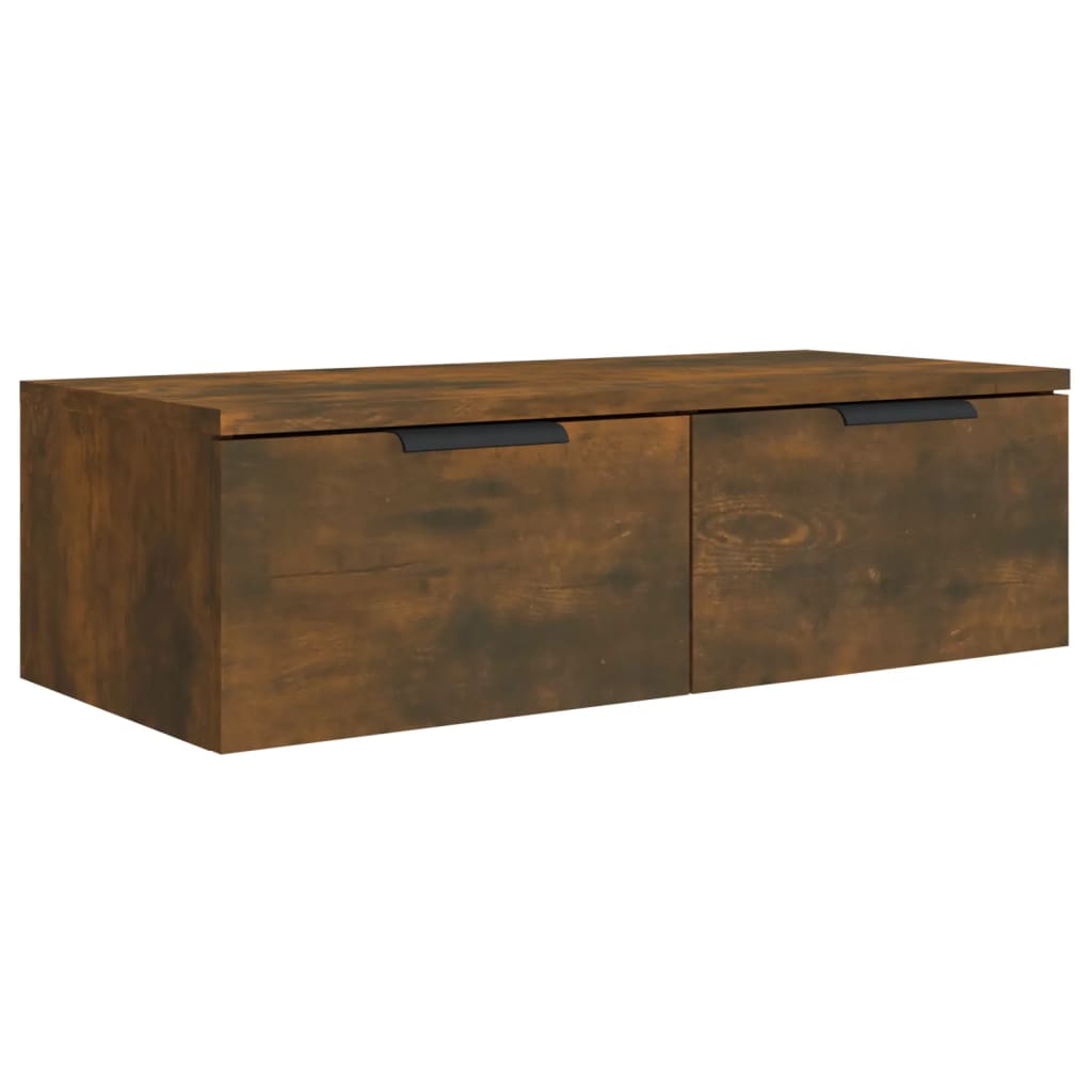 Wandkast 68x30x20 cm bewerkt hout oud houtkleurig