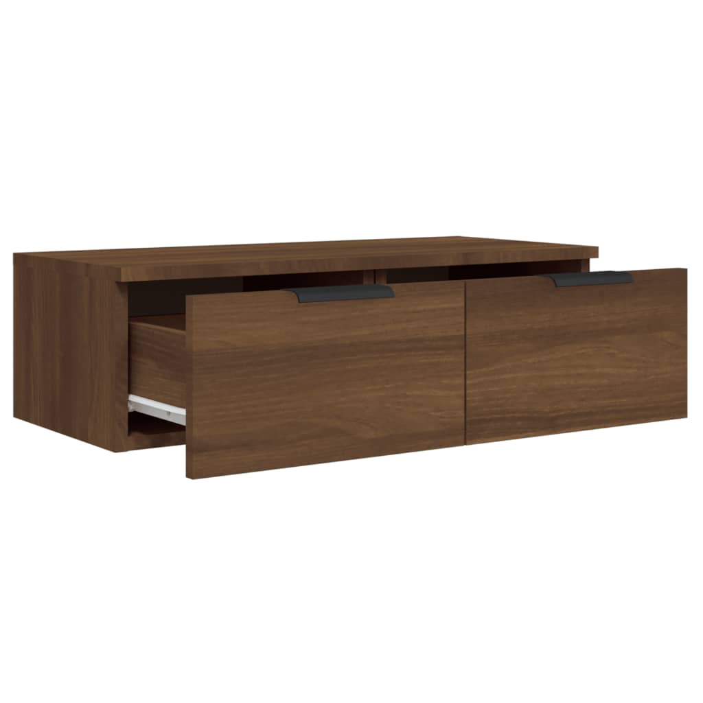 Wandkast 68x30x20 cm bewerkt hout oud houtkleurig