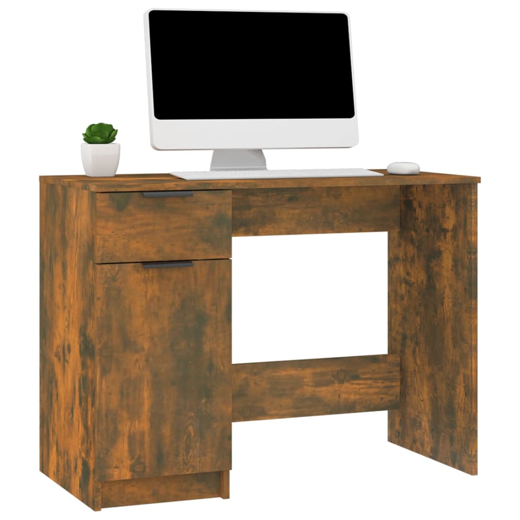 Bureau 100x50x75 cm bewerkt hout eikenkleurig