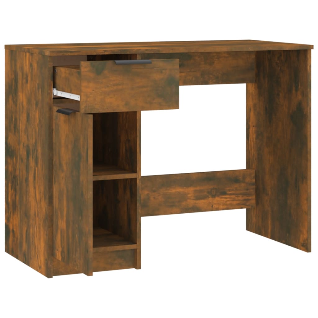 Bureau 100x50x75 cm bewerkt hout eikenkleurig