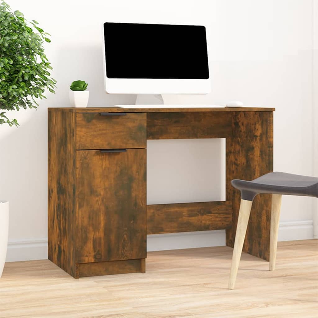 Bureau 100x50x75 cm bewerkt hout eikenkleurig