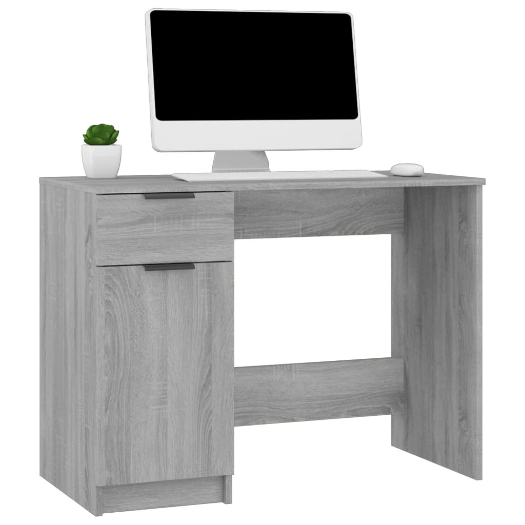 Bureau 100x50x75 cm bewerkt hout eikenkleurig