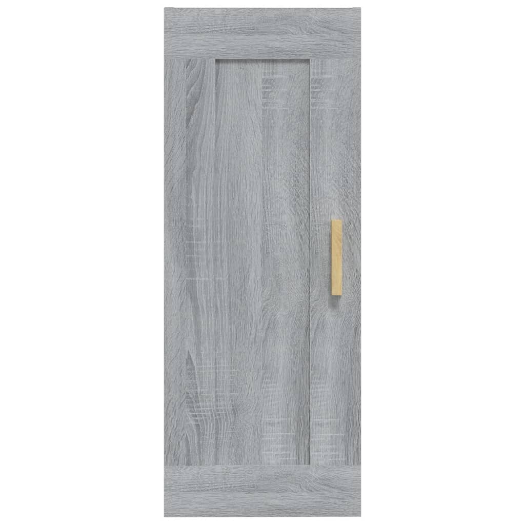 Wandkast 35x34x90 cm bewerkt hout eikenkleurig