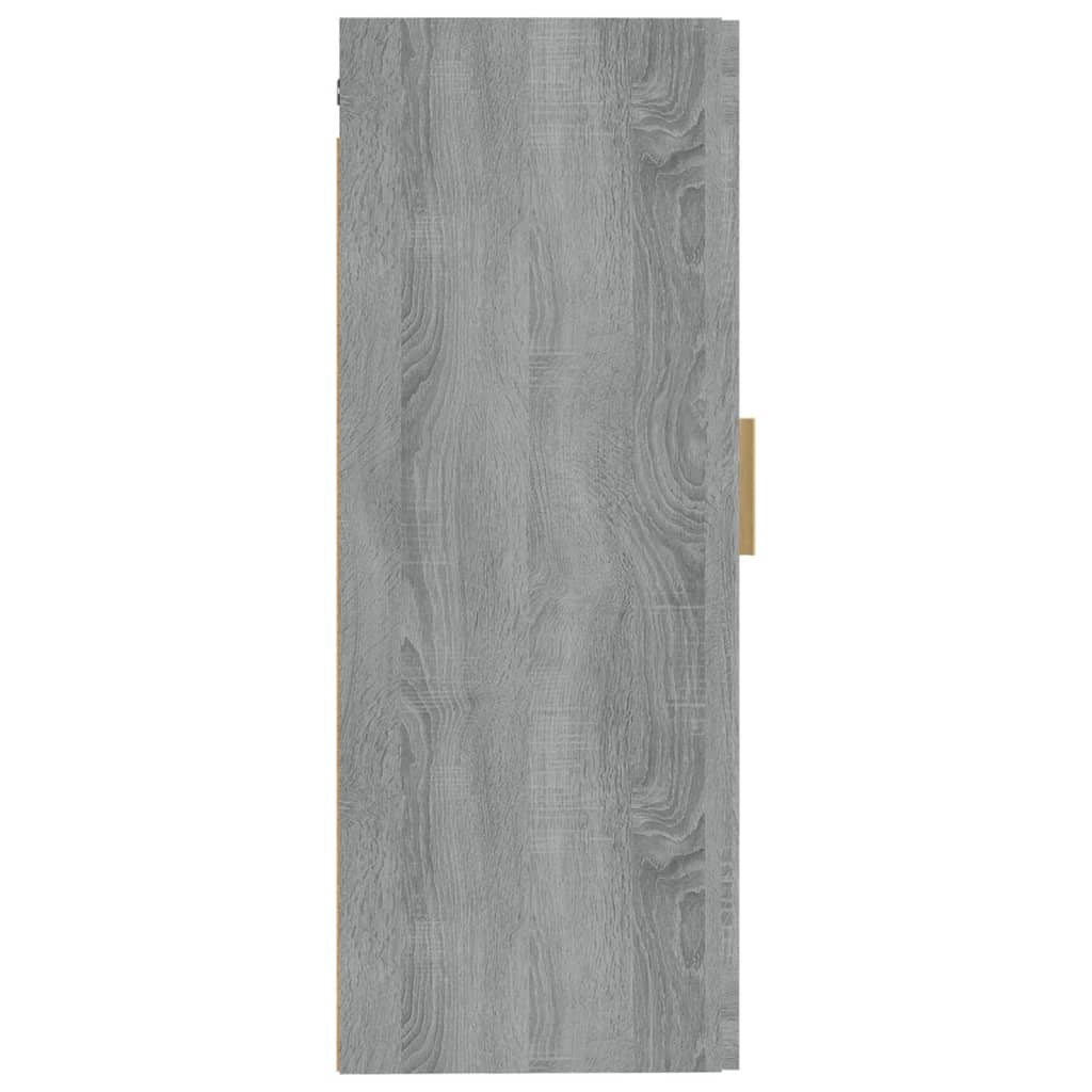 Wandkast 35x34x90 cm bewerkt hout eikenkleurig