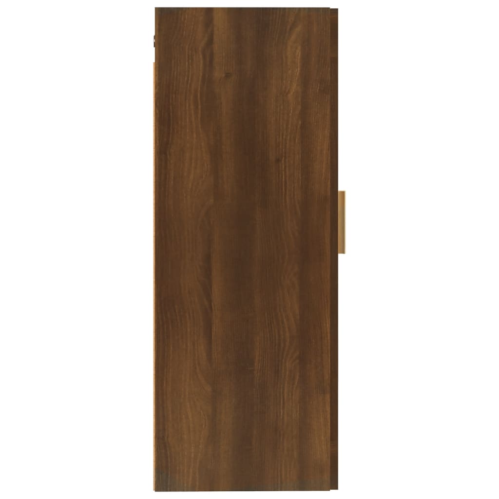 Wandkast 35x34x90 cm bewerkt hout eikenkleurig