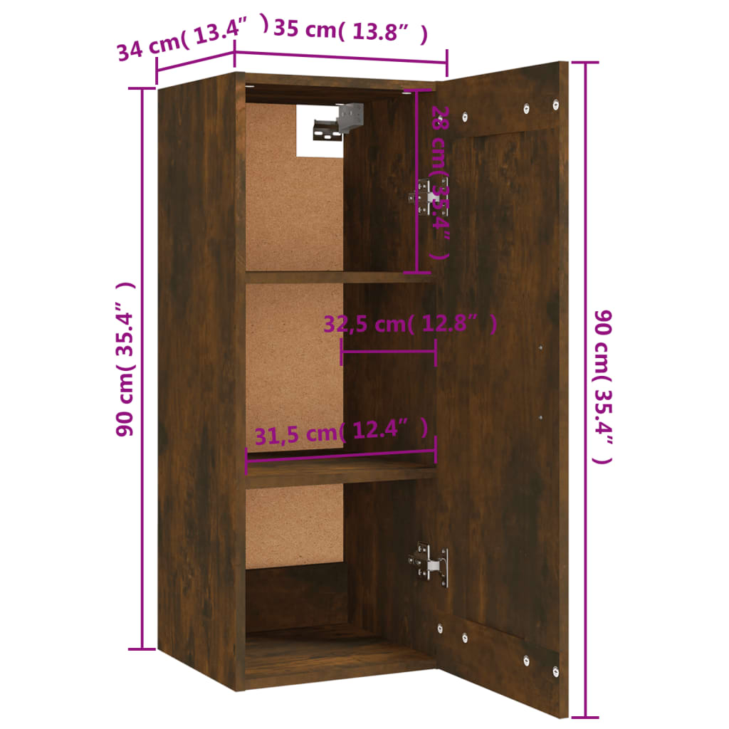 Hangkast 35x34x90 cm bewerkt hout