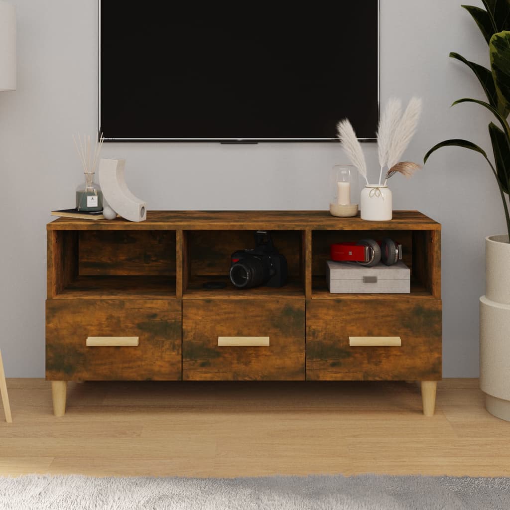 Tv-meubel 102x36x50 cm bewerkt hout