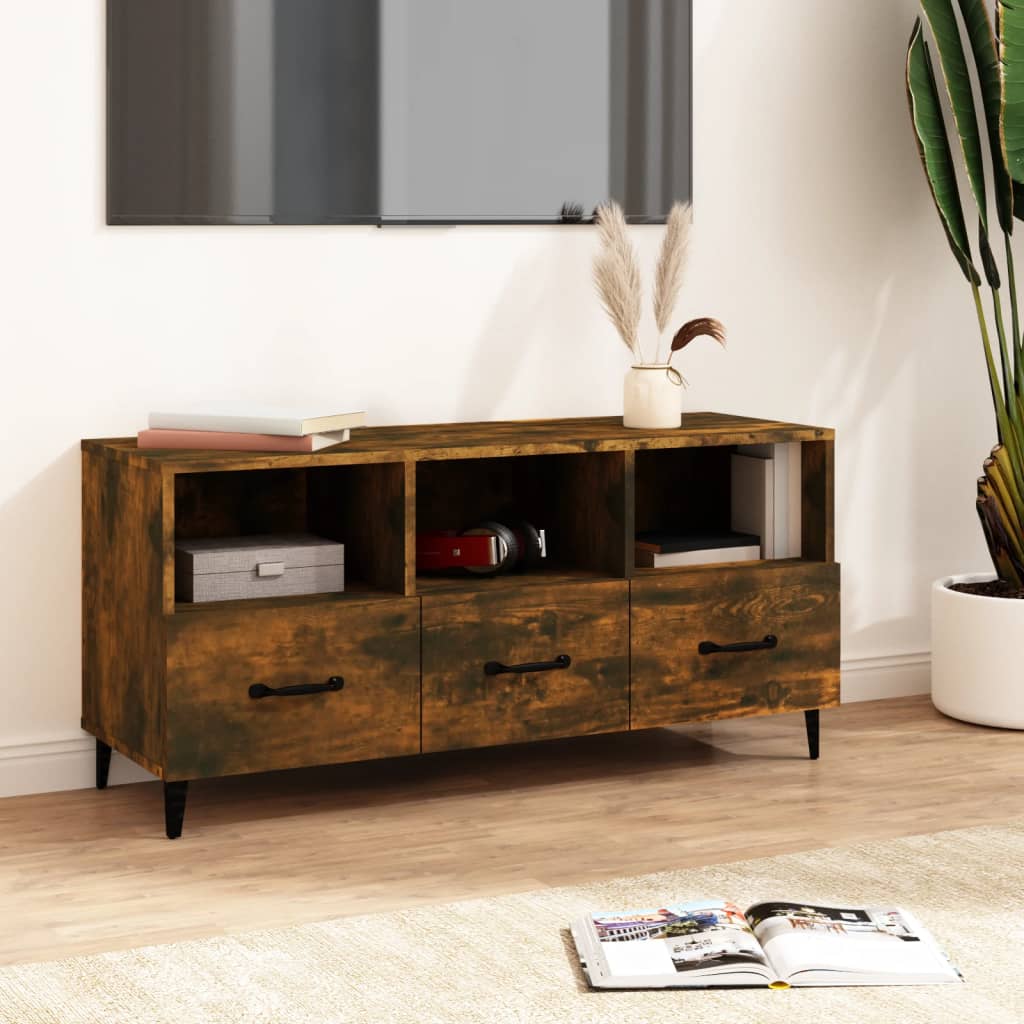 Tv-meubel 102x35x50 cm bewerkt hout