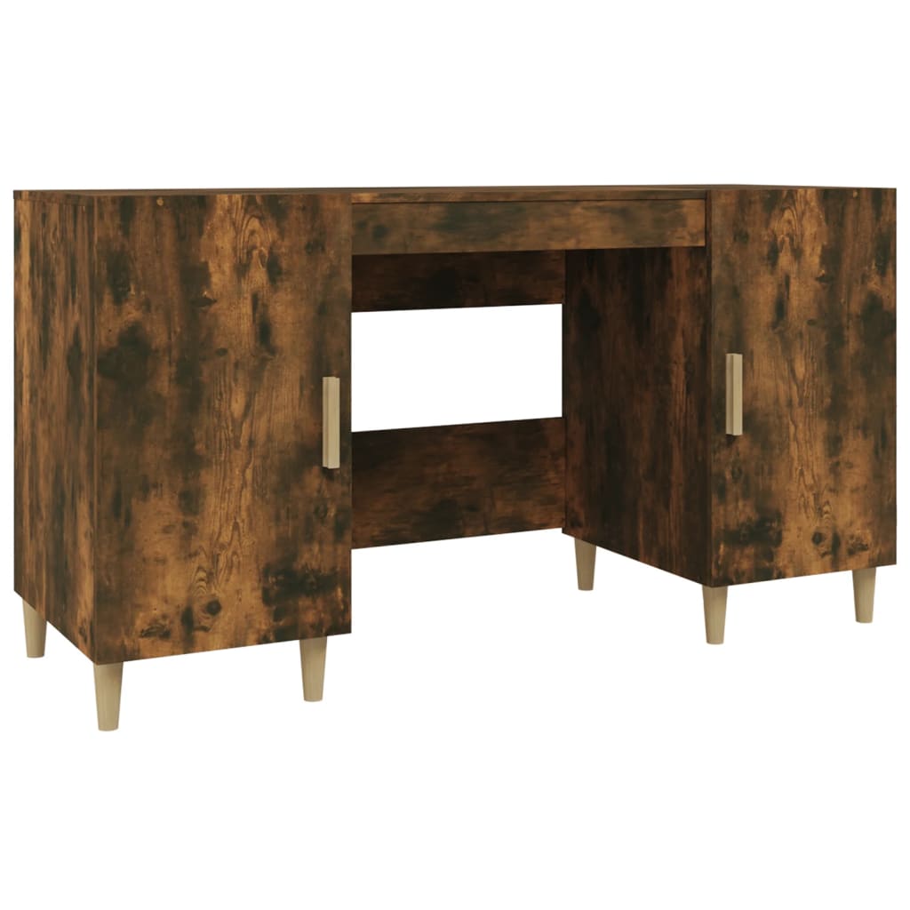 Bureau 140x50x75 cm bewerkt hout eikenkleurig