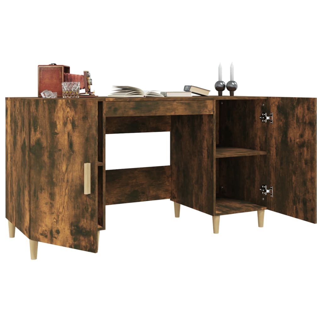 Bureau 140x50x75 cm bewerkt hout eikenkleurig