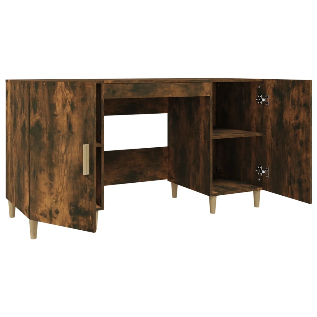 Bureau 140x50x75 cm bewerkt hout eikenkleurig