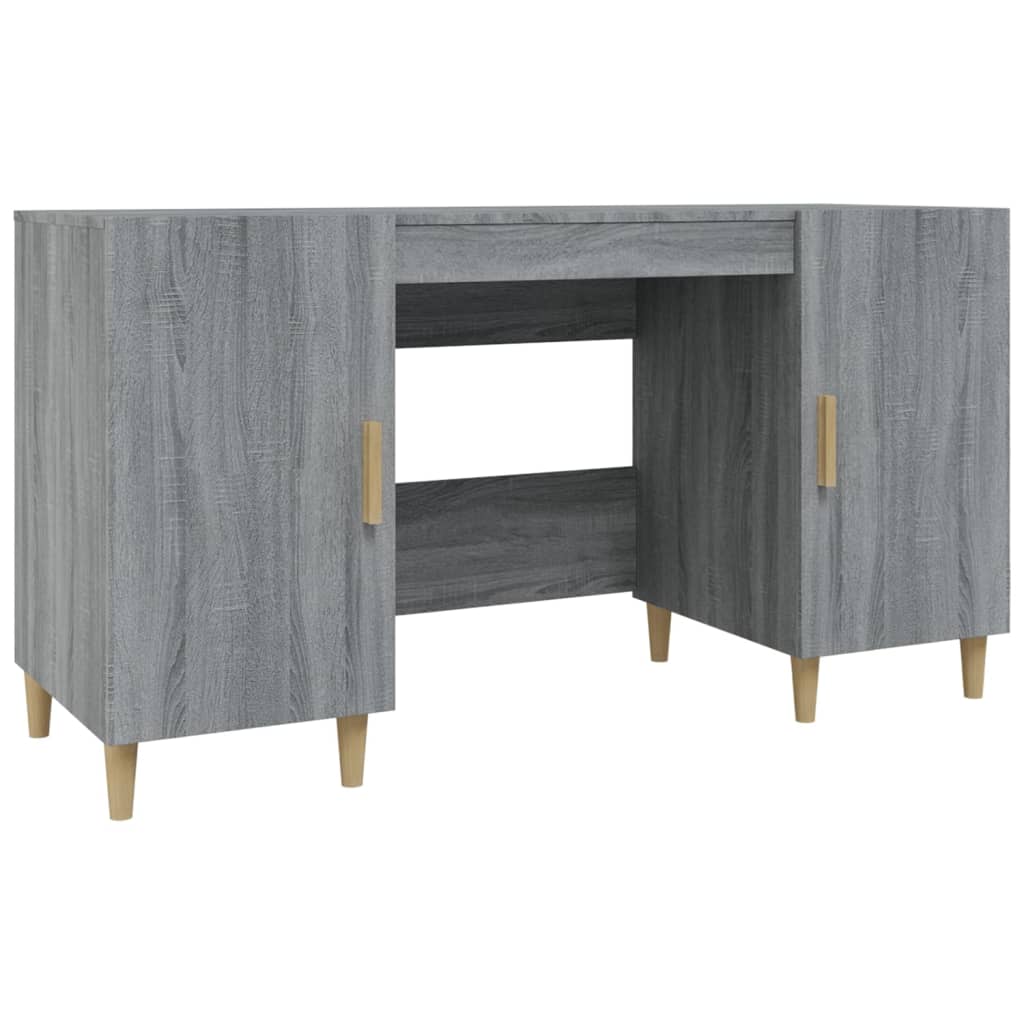 Bureau 140x50x75 cm bewerkt hout eikenkleurig