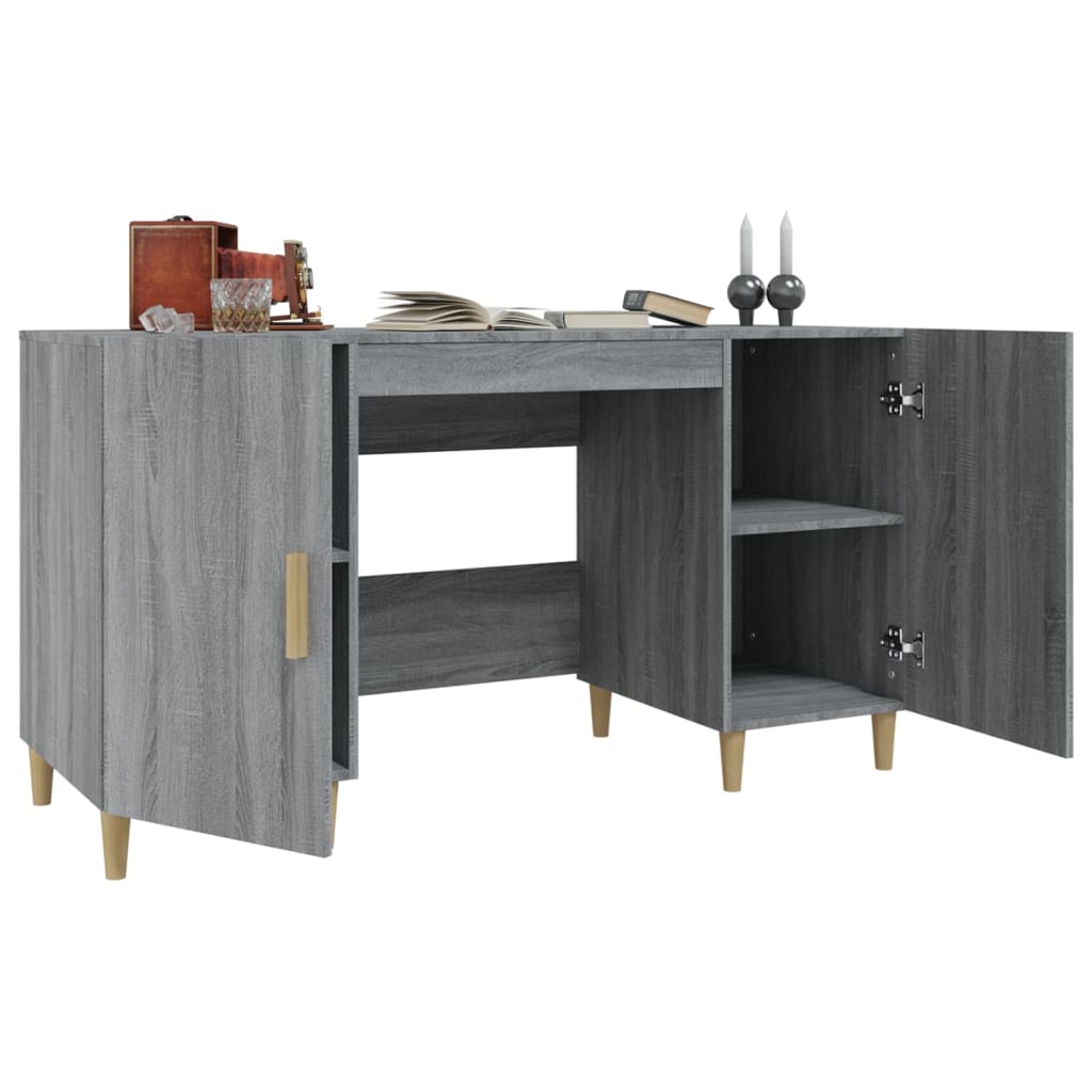 Bureau 140x50x75 cm bewerkt hout eikenkleurig