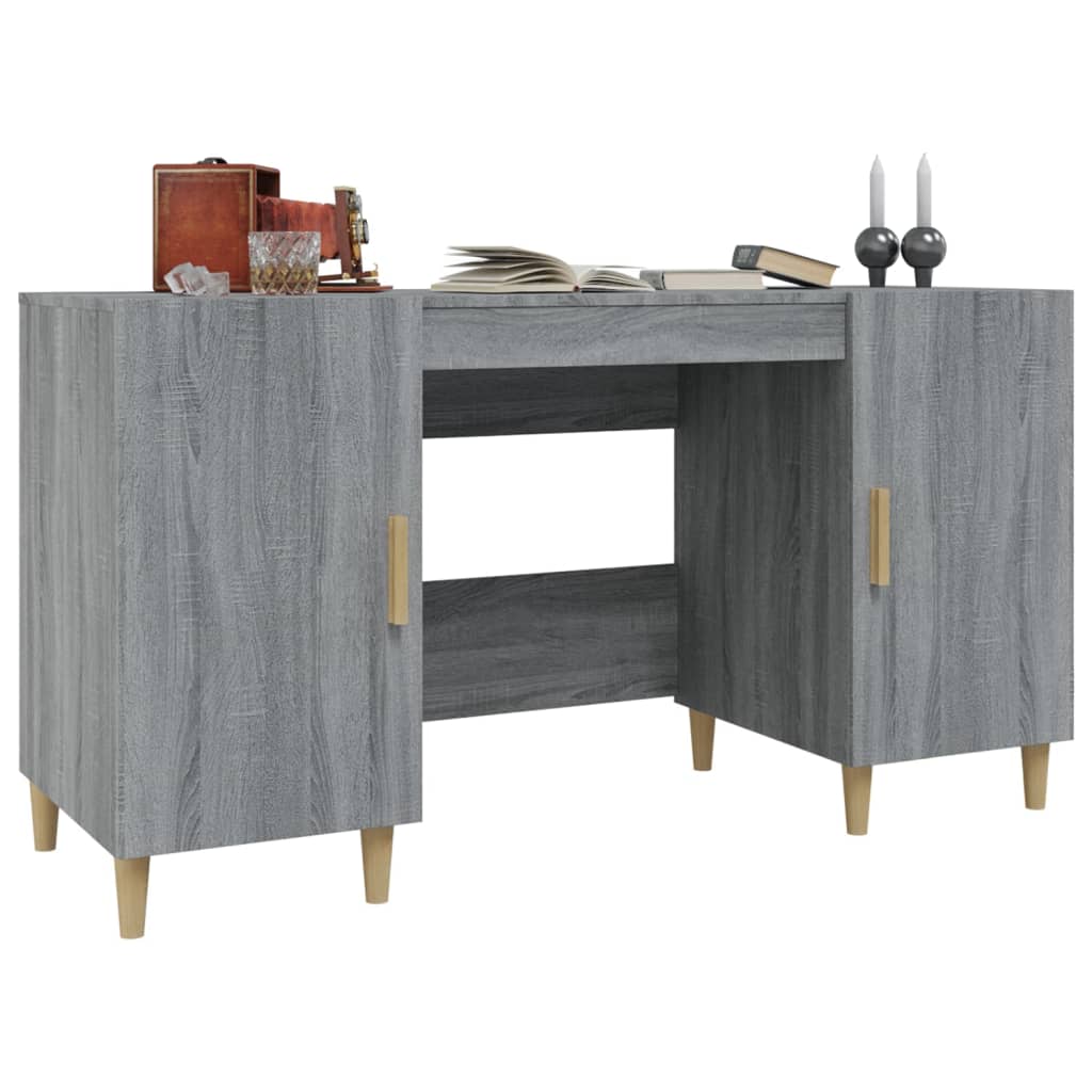 Bureau 140x50x75 cm bewerkt hout eikenkleurig