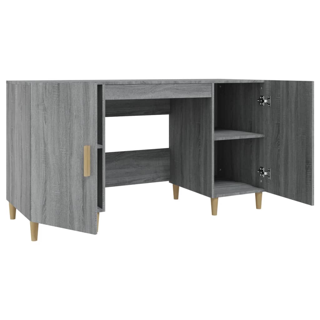 Bureau 140x50x75 cm bewerkt hout eikenkleurig