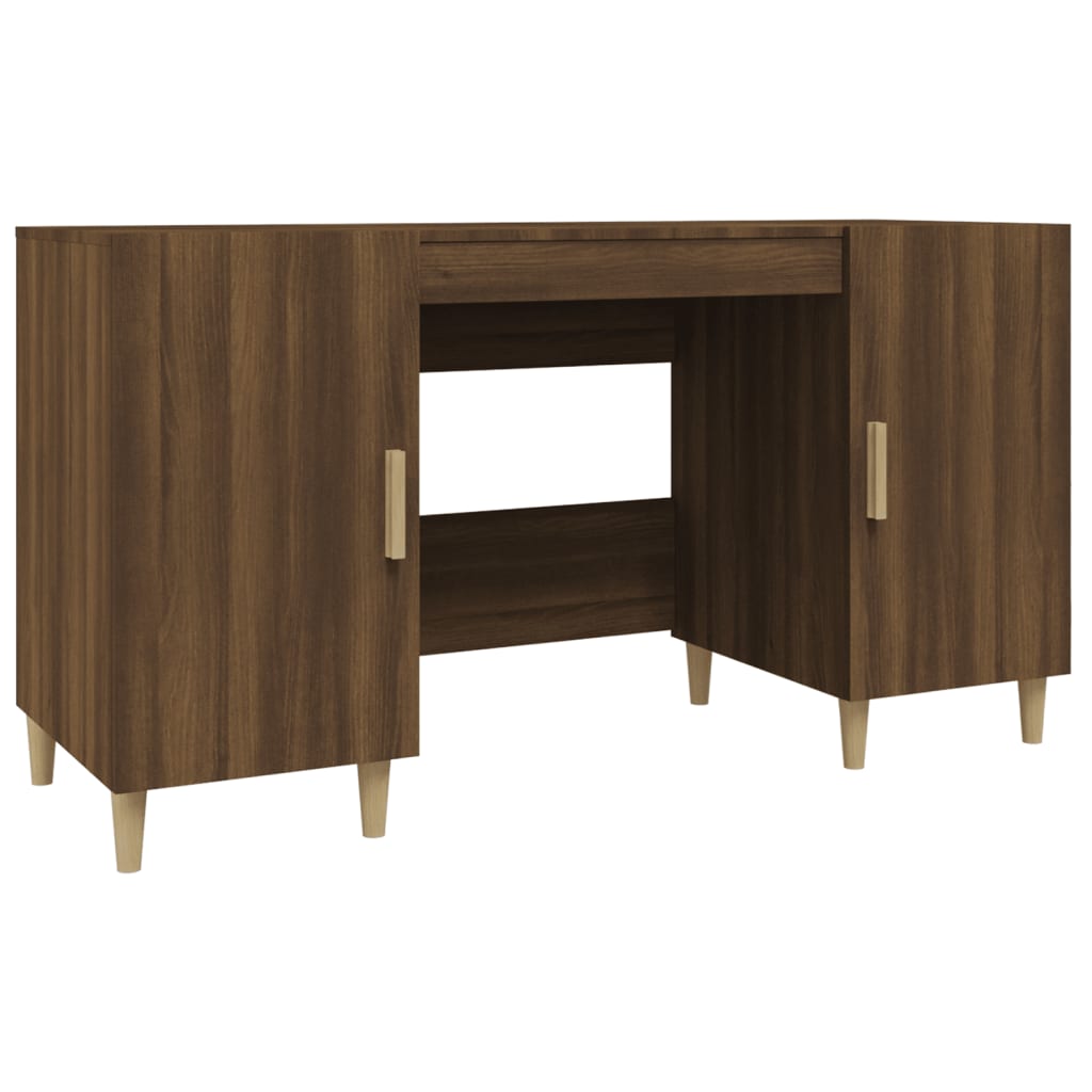 Bureau 140x50x75 cm bewerkt hout eikenkleurig