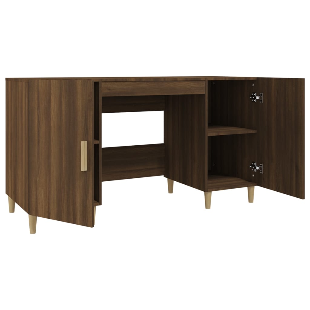 Bureau 140x50x75 cm bewerkt hout eikenkleurig