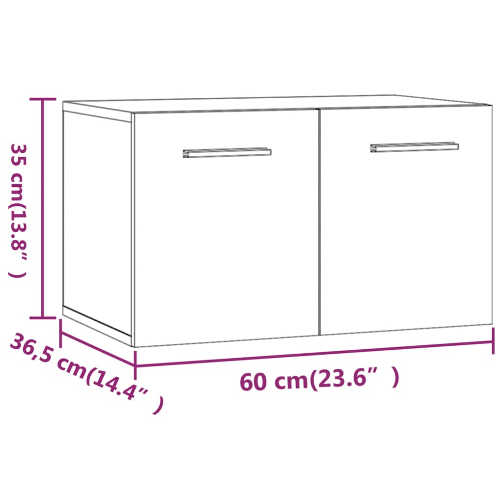 Wandkast 60x36,5x35 cm bewerkt hout