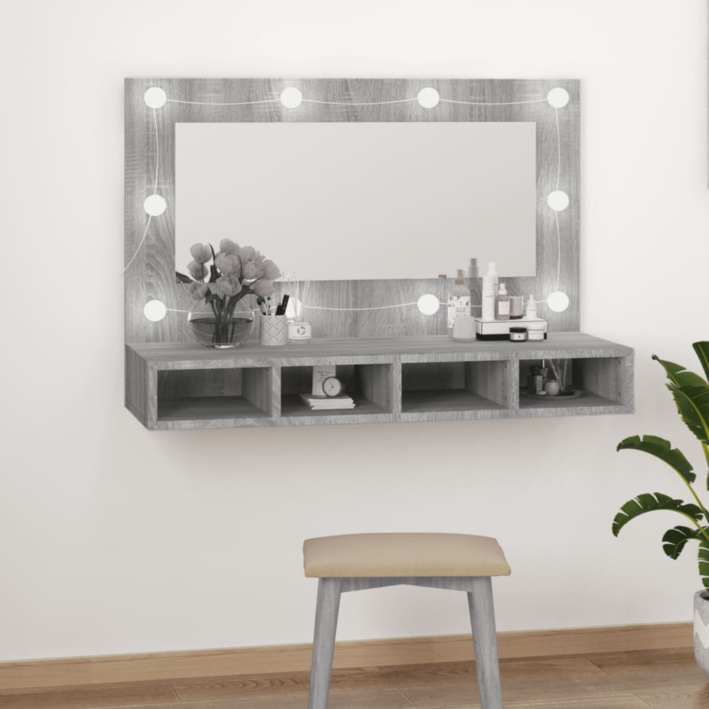 Spiegelkast met LED-verlichting 90x31,5x62 cm