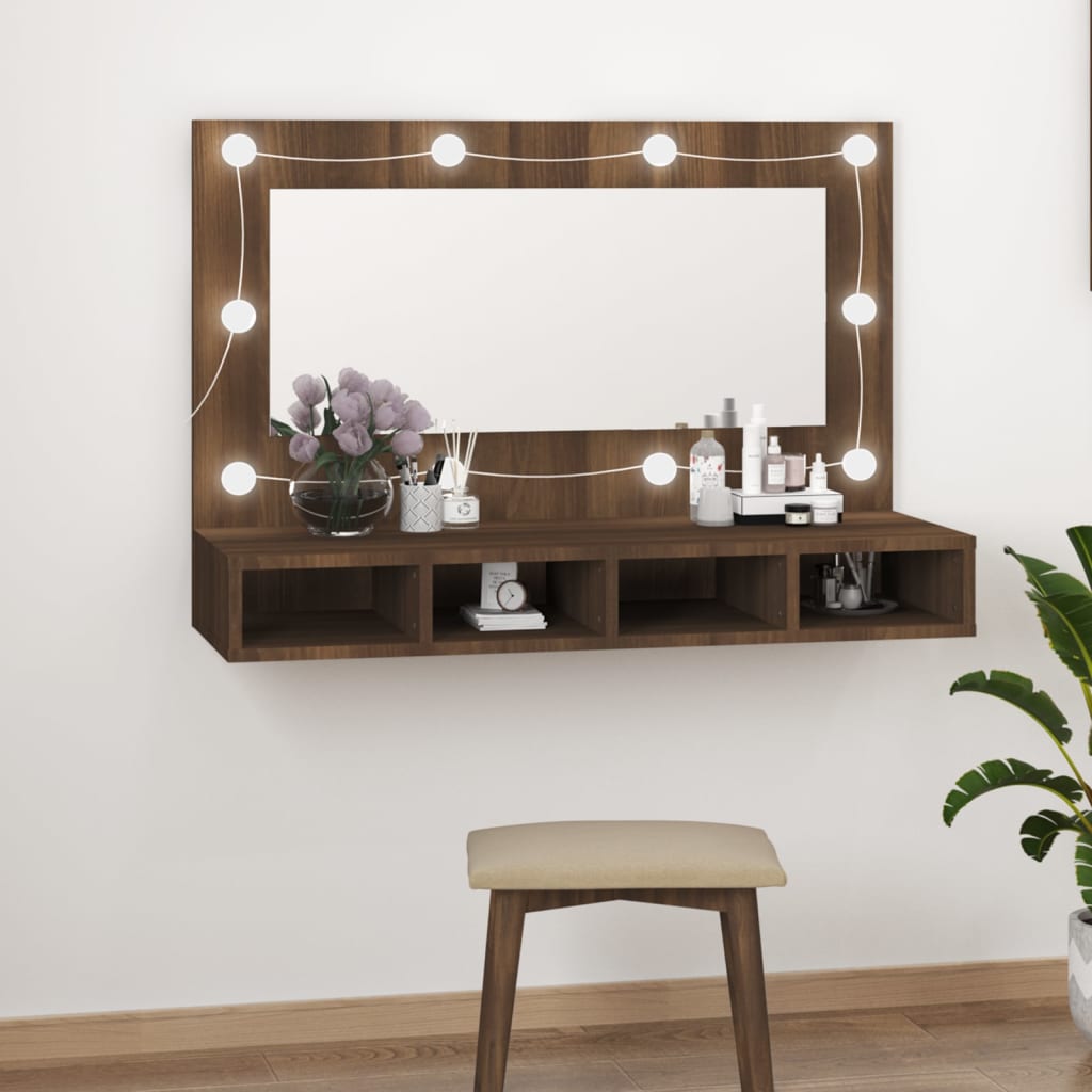 Spiegelkast met LED-verlichting 90x31,5x62 cm