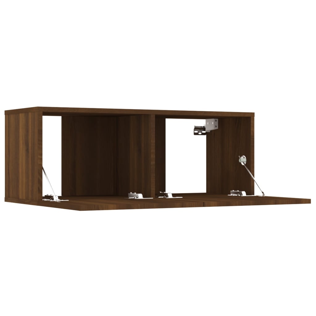 Tv-meubel 80x30x30 cm bewerkt hout bruin eikenkleur